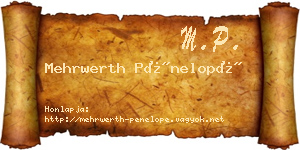 Mehrwerth Pénelopé névjegykártya